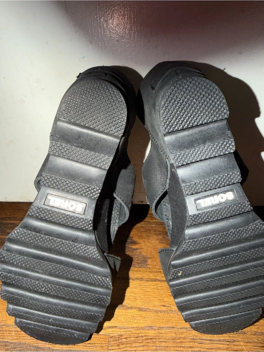Sorel Black Lace-Up Open-Toe Wedge Sandals